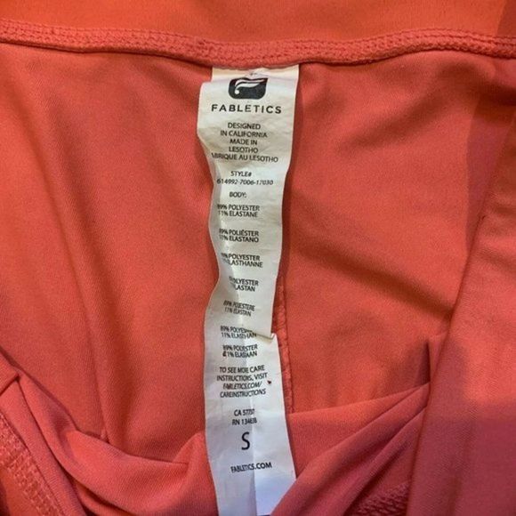 Fabletics Pleated Comfort Women’s Cropped Leggings Coral Pink EUC~ Size‎ Small - Picture 5 of 5